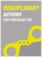 Disciplinary Actions for Circular 230 Violations